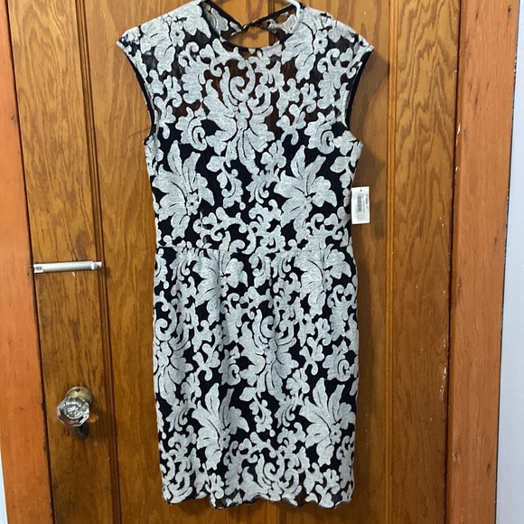 Dolce Vita Cream & Black Verie Sweetheart Open Back Lace Dress NWT! S Small - Picture 4 of 5